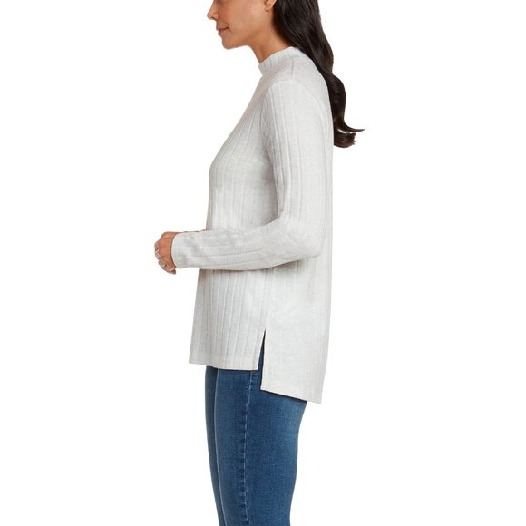 NWT Matty M Women's Long Sleeve Mock Neck Tunic Top Gray Size XS $60 AA129 - Picture 2 of 3